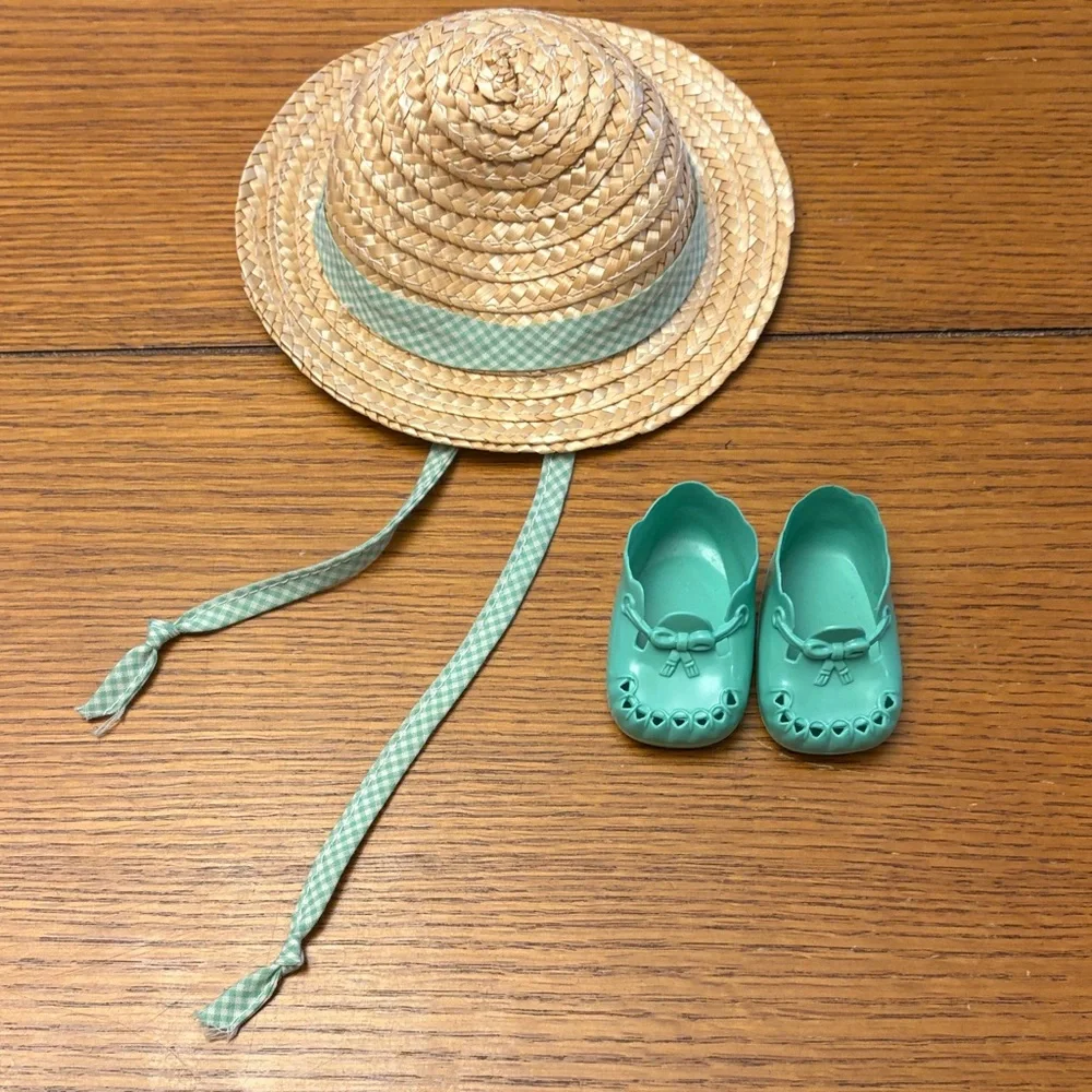 American Girl Gardening Outfit Hat and Shoes